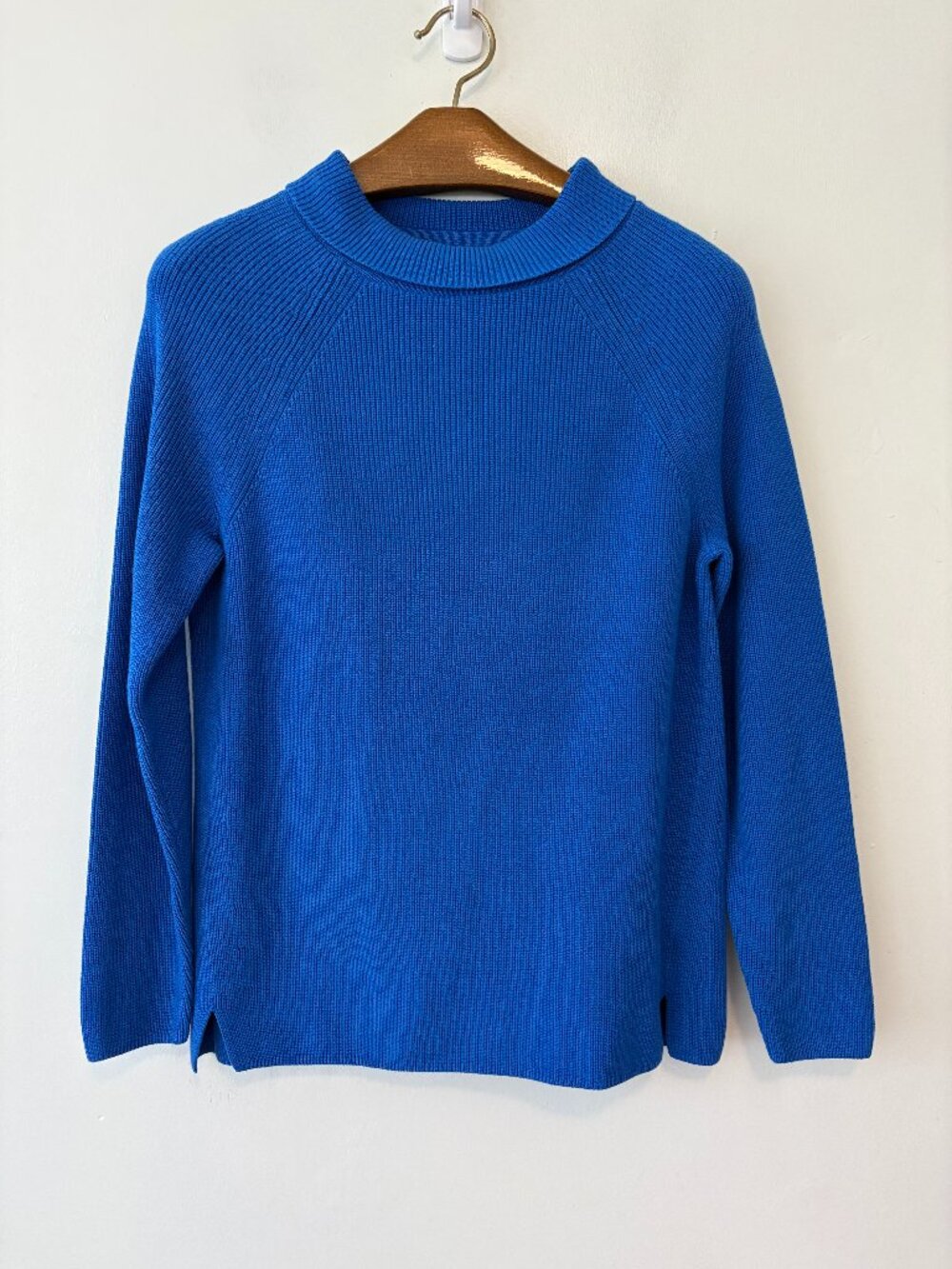 Talbots Blue Pima Cotton Pullover Sweater Womens Medium